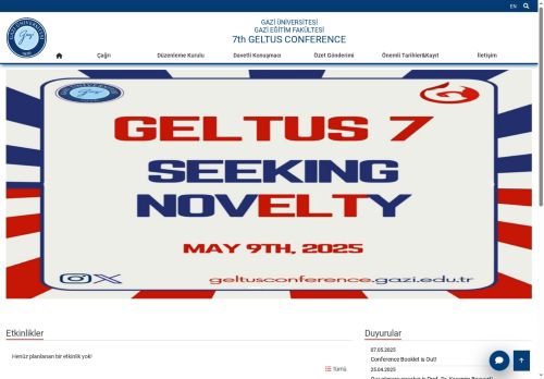 7Th GELTUS CONFERENCE | Gazi Eğitim Fakültesi | Gazi Üniversitesi | Gazili Olmak Ayrıcalıktır