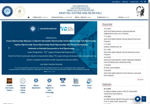Arap Dili Eğitimi Ana Bilim Dalı | Yabancı Diller Eğitimi Bölümü | Gazi Eğitim Fakültesi | Gazi Üniversitesi | Gazili Olmak Ayrıcalıktır