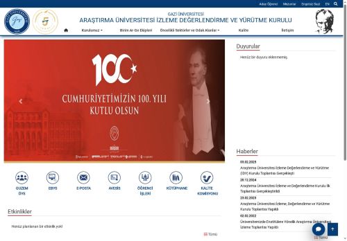 Araştırma Üniversitesi İzleme Değerlendirme Ve Yürütme Kurulu | Gazi Üniversitesi | Gazili Olmak Ayrıcalıktır