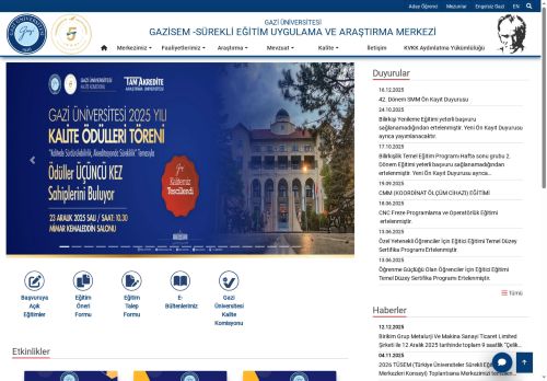 GAZİSEM -Sürekli Eğitim Uygulama Ve Araştırma Merkezi | Gazi Üniversitesi | Gazili Olmak Ayrıcalıktır