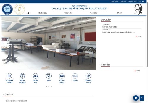 Gölbaşı Basımevi Ve Ahşap İmalathanesi | Gazi Üniversitesi | Gazili Olmak Ayrıcalıktır