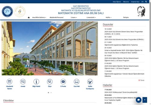 Matematik Eğitimi Ana Bilim Dalı | Matematik Ve Fen Bilimleri Eğitimi Bölümü | Gazi Eğitim Fakültesi | Gazi Üniversitesi | Gazili Olmak Ayrıcalıktır