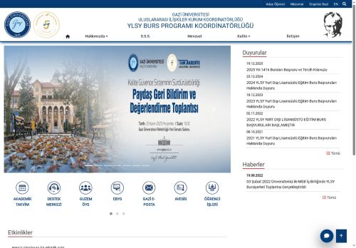 YLSY Burs Programı Koordinatörlüğü | ULUSLARARASI İLİŞKİLER KURUM KOORDİNATÖRLÜĞÜ | Gazi Üniversitesi | Gazili Olmak Ayrıcalıktır