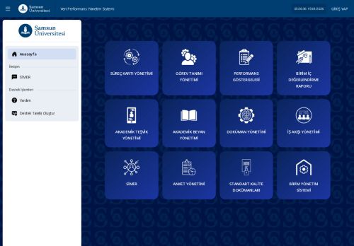 Samsun Üniversitesi | Veri Performans Yönetim Sistemi