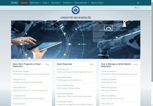 ENDÜSTRİ MÜHENDİSLİĞİ | Eskişehir Osmangazi Üniversitesi - Anasayfa