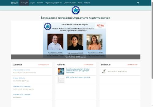 İleri Malzeme Teknolojileri Uygulama ve Araştırma Merkezi | Eskişehir Osmangazi Üniversitesi - Anasayfa