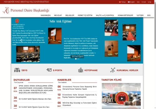 Personel Daire Başkanlığı | NEVŞEHİR HACI BEKTAŞ VELİ ÜNİVERSİTESİ