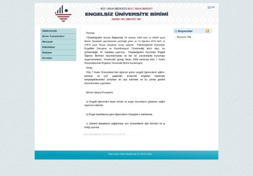 Engelsiz Üniversite Birimi