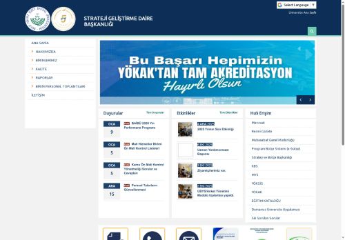 Ana Sayfa | STRATEJİ GELİŞTİRME DAİRE BAŞKANLIĞI