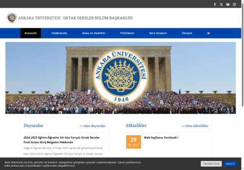 Ortak Dersler Bölüm Başkanlığı – Ankara Üniversitesi