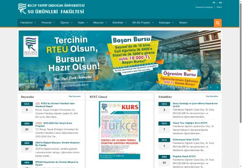 Su Ürünleri Fakültesi - Akademik Personel | Recep Tayyip Erdogan Üniversitesi