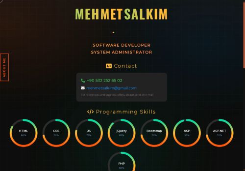 Mehmet SALKIM Software Developer & System Administrator
