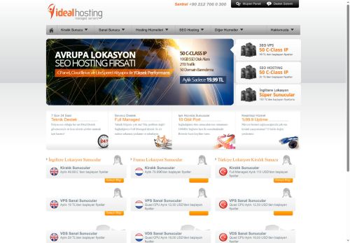Managed Kiralık Sunucu (Dedicated Server), VPS/VDS Sunucu, Web Hosting - iDeal Hosting