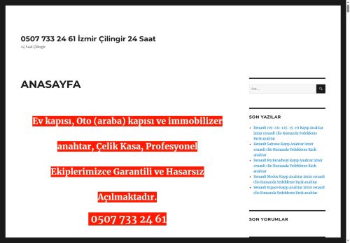 İzmir Çilingir 24 Saat | 0507 733 24 61 Ev Oto Kasa