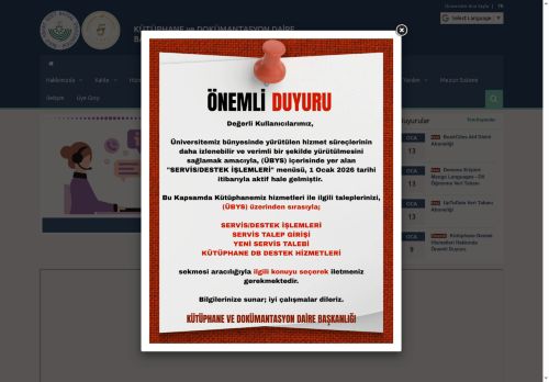 Ana Sayfa | KÜTÜPHANE ve DOKÜMANTASYON DAİRE BAŞKANLIĞI