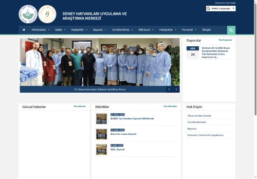 Ana Sayfa | DENEY HAYVANLARI UYGULAMA VE ARAŞTIRMA MERKEZİ