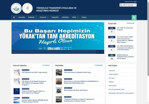 Ana Sayfa | TEKNOLOJİ TRANSFERİ UYGULAMA VE ARAŞTIRMA MERKEZİ
