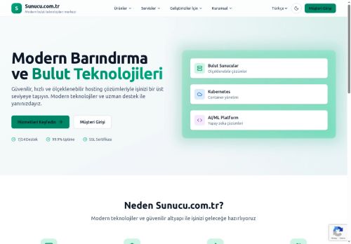 Modern Bulut Sunucu ve Hosting Çözümleri - Sunucu.com.tr