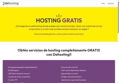 Hosting Gratis| Web Hosting Gratuito | DEHOSTING