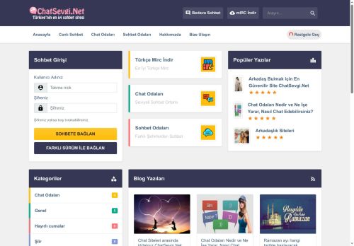ChatSevgi.Net - Bedava Sohbet Chat Odaları, Mobil Sohbet
