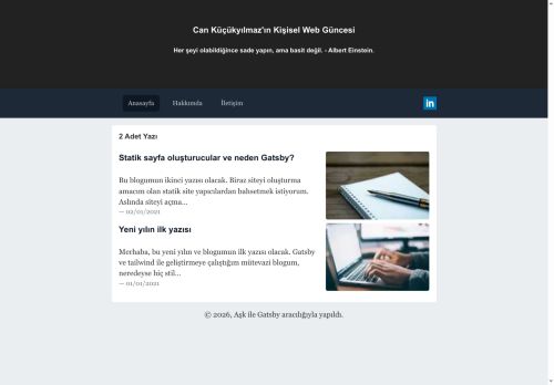 Anasayfa | Can Küçükyılmaz'ın Kişisel Web Güncesi