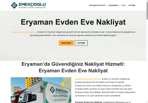 Eryaman Evden Eve Nakliyat İle % 20 İndirimli Taşımacılık
