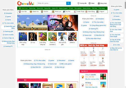 Game hay nhất, chơi game online, trò chơi đỉnh nhất - GameVui.vn