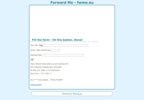 Short URL For Free - Forward Me - fwme.eu