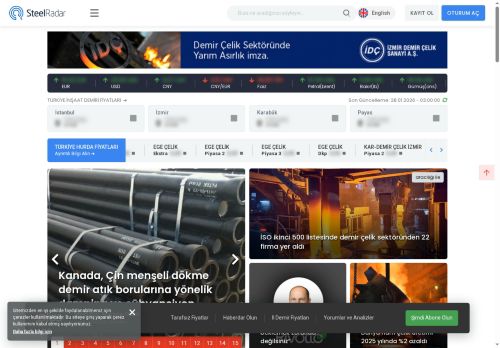 Küresel Demir Çelik Fiyatları ve Haberleri 28.01.2026