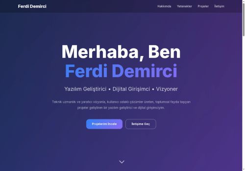 Yazılım Geliştirici & Dijital Girişimci - Ferdi Demirci