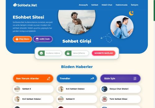 Sohbet Odaları İle Sohbet Et, Chat Yap - SohbetE.Net