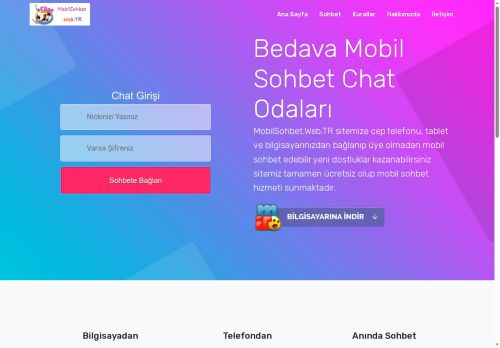 Mobil Sohbet, Mobil Chat, Android Çet, Sohbet Odaları