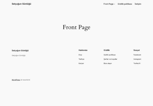 Selçuğun Günlüğü – Selçuğun Günlüğü