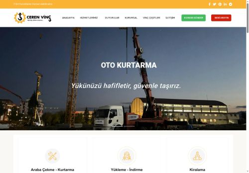 Kahramanmaraş Vinç ve Çekici Hizmetleri | Ağırlığı yükten alıyoruz. - Ceren Vinç