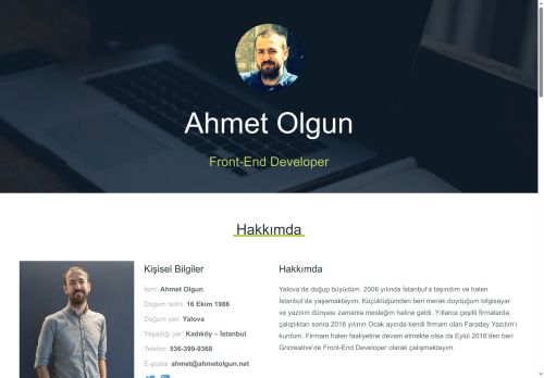 Front-End Developer - Ahmet Olgun