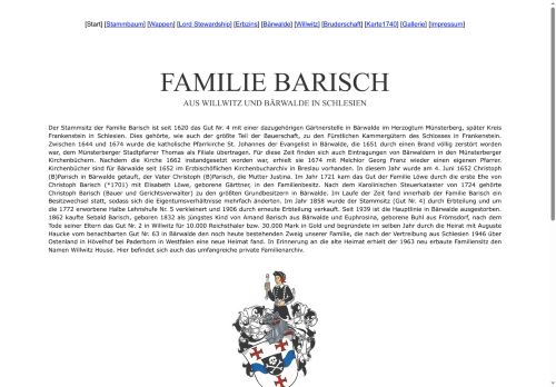 Chronik der Familie Barisch aus Willwitz u. Bärwalde in Schlesien