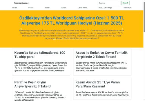 Kredi Kartları sıcak fırsat ve kampanyalarını sunmaktadır.