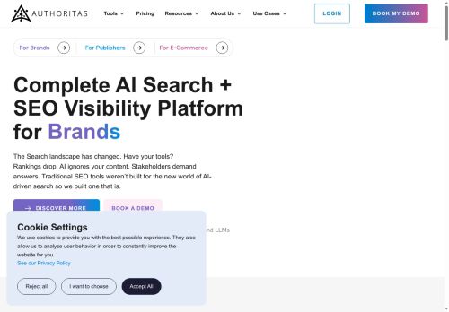 Authoritas SEO Software for growing eCommerce businesses