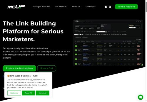 MeUp: The #1 Link Building Platform | DIY or Managed Backlinks