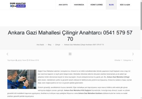 Ankara Gazi Mahallesi çilingir 7/24 - 0541 579 57 70