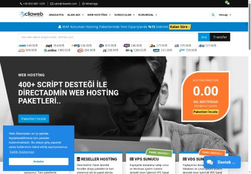 CliaWeb - Hosting | Sunucu | Alan Adı Hizmetleri