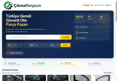 Çıkma Parça | Türkiye Geneli Oto Çıkma Parça Pazarı | cikmaparcacin.com