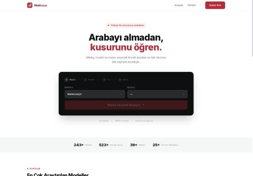 OtoKusur — Arabayı Almadan Kusurunu Öğren