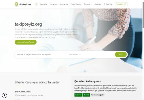 Kurumlar ve Çalışma Alanları | Takipteyiz.org