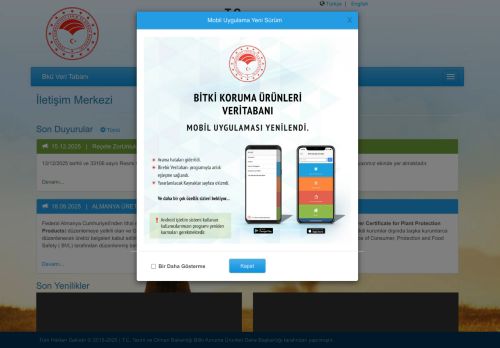 Bitki Koruma Ürünleri Veri Tabanı