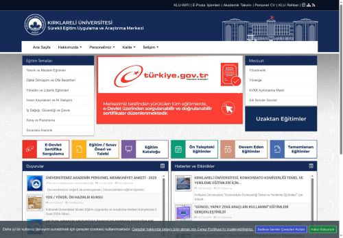 Sürekli Eğitim Uygulama ve Araştırma Merkezi - KLU