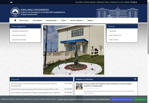 Gıda Ar-Ge İnovasyon ve Girişimcilik Uygulama ve Araştırma Merkezi - KLU