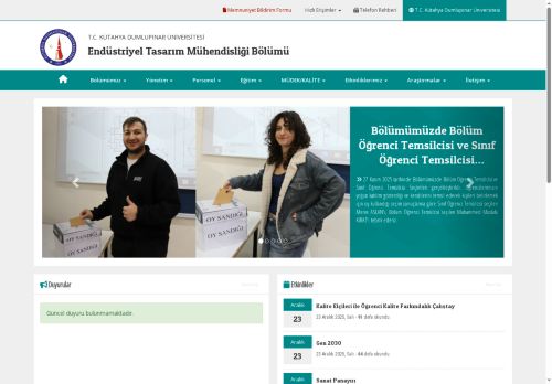 Endüstriyel Tasarım Mühendisliği Bölümü