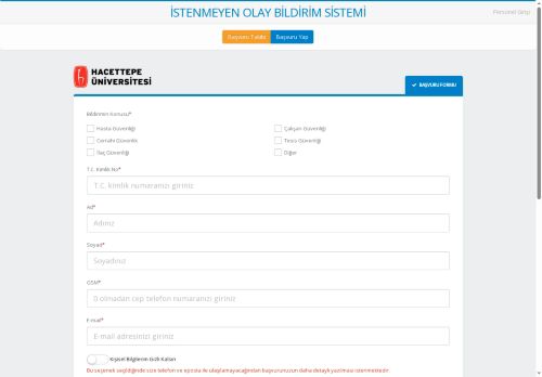 H.Ü.İstenmeyen Olay Bildirim Sistemi