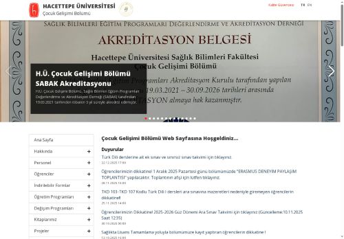 Hacettepe Üniversitesi Çocuk Gelişimi Bölümü